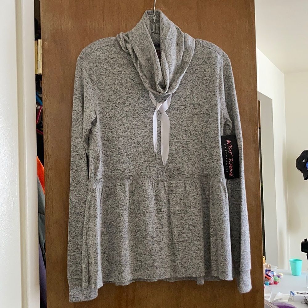Betsey Johnson Performance Cowl Neck L/S